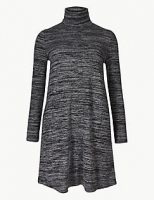 Marks and Spencer  PETITE Textured Long Sleeve Shift Dress