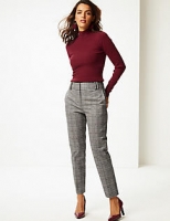 Marks and Spencer  Cotton Blend Checked Trousers