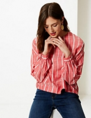 Striped Round Neck Long Sleeve Blouse 20.00 €