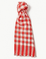 Marks and Spencer  Pure Cotton Gingham Checked Scarf