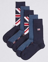 Marks and Spencer  5 Pack Freshfeet Union Jack Design Socks