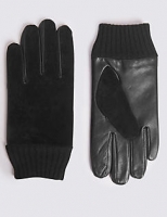 Marks and Spencer  Leather & Suede Gloves with Cuff