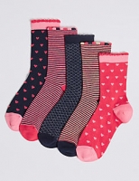 Marks and Spencer  5 Pairs of Ankle Socks (1-14 Years)