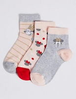 Marks and Spencer  3 Pairs of Minnie Mouse Socks (1-14 Years)