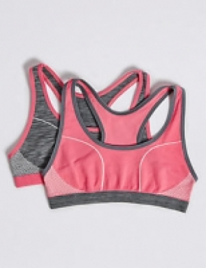 Marks and Spencer  2 Pack Sporty Racer Crop Tops (6-16 Years)