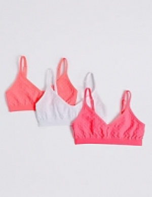 3 Pack Seamfree Jacquard Cropped Tops (6-16 Years)