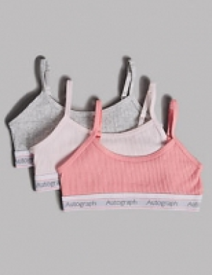 3 Pack Cotton Cropped Tops with Lycra (6-16 Years)