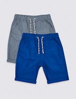 Marks and Spencer  2 Pack Pure Cotton Shorts (3-16 Years)