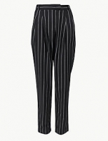 Marks and Spencer  Striped Tapered Leg Ankle Grazer Trousers