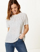 Marks and Spencer  PETITE Polka Dot Round Neck Shell Top