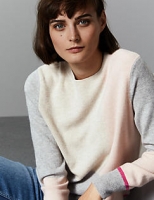 Marks and Spencer  Pure Cashmere Colour Block Jumper