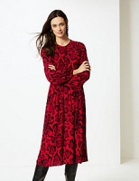 Marks and Spencer  Animal Print Long Sleeve Tea Midi Dress