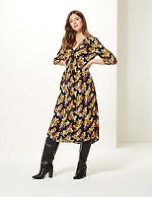 Floral Print 3/4 Sleeve Midi Dress 40.00 €