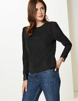 Marks and Spencer  Round Neck Lace Cuff Long Sleeve Blouse