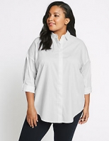 Marks and Spencer  CURVE Cotton Rich Long Sleeve Shirt