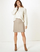 Marks and Spencer  Wool Blend Herringbone A-Line Mini Skirt