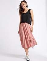 Marks and Spencer  Jersey Pleated Midi Skirt