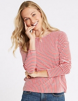Marks and Spencer  Striped Loose Fit Long Sleeve T-Shirt