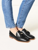 Marks and Spencer  Wide Fit Leather Brogue Tassel Loafers