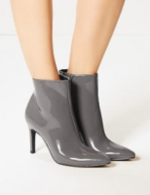Patent Stiletto Heel Ankle Boots