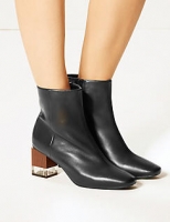 Marks and Spencer  Feature Heel Leather Ankle Boots