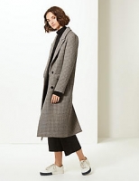 Marks and Spencer  Checked Longline Coat