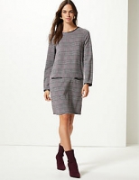 Marks and Spencer  Checked Long Sleeve Shift Dress