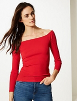 Marks and Spencer  Textured Long Sleeve Bardot Top
