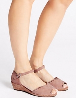 Marks and Spencer  Wide Fit Suede Wedge Sandals