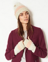 Marks and Spencer  Knitted Hat with Gloves Set