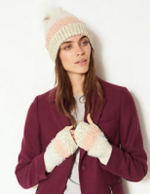 Marks and Spencer  Knitted Hat with Gloves Set