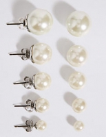 Marks and Spencer  Pearl Effect Stud Earrings Set