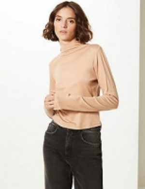 Funnel Neck Long Sleeve Cropped T-Shirt 12.00 €