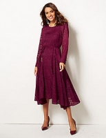 Marks and Spencer  Textured Long Sleeve Tea Midi Dress