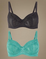 Marks and Spencer  2 Pack Lace Non-Padded Balcony Bras A-E