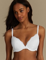 Marks and Spencer  Floral Lace Padded Plunge Bra A-E