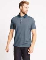 Marks and Spencer  Pure Cotton Textured Polo Shirt