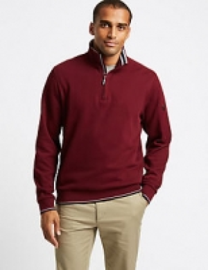 Pure Cotton Half Zip Top