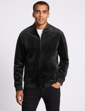 Slim Fit Baseball Zip Through Top