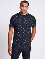 Marks and Spencer  Slim Fit Pure Cotton Bee Print T-Shirt