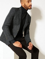 Marks and Spencer  Pure Wool Charcoal Textured Slim Fit Jacket