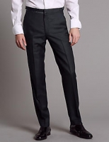 Marks and Spencer  Navy Textured Tailored Fit Wool Trousers