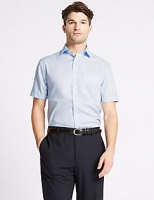 Marks and Spencer  Short Sleeve Non-Iron Twill Tailored Fit Shirt