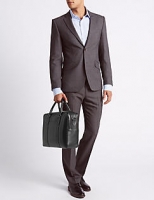 Marks and Spencer  Pebble Grain Leather Double Zip Briefcase