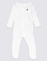 Marks and Spencer  Cotton Rich Spotted Duck Sleepsuit