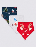 Marks and Spencer  3 Pack Pure Cotton Dribble Bibs