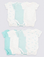 Marks and Spencer  7 Pack Printed Pure Cotton Bodysuits