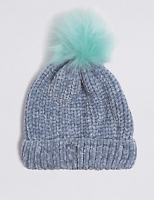 Marks and Spencer  Kids Chenille Pom-pom Hat (3-14 Years)