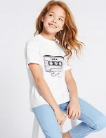 Marks and Spencer  Pure Cotton Sequin T-Shirt (3-16 Years)