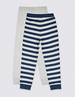 Marks and Spencer  2 Pack Striped Pyjama Bottoms (3-16 Years)
